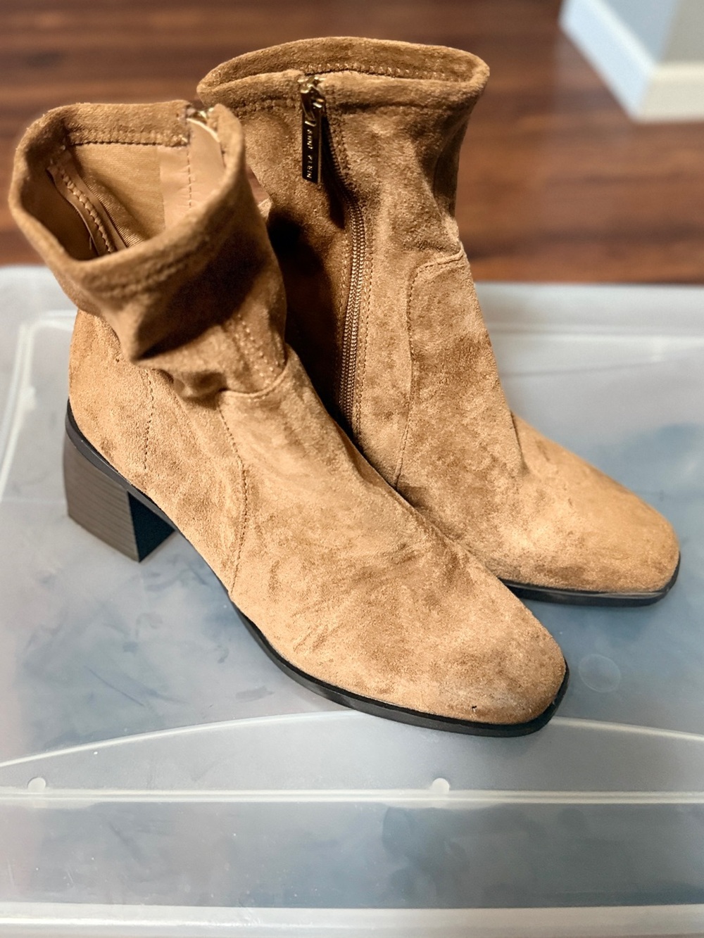 Anne Klein Faux Suede Ankle Boots